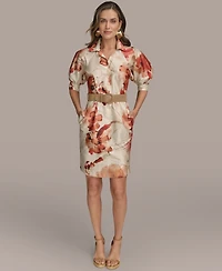 Donna Karan New York Women's Printed Belted Shirtdress