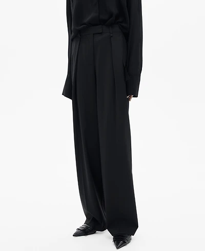 Mango Women's Straight-Fit Pleated Pants