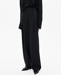 Mango Women's Straight-Fit Pleated Pants