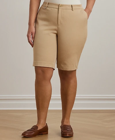 Lauren Ralph Plus-Size Stretch Cotton Shorts