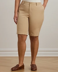 Lauren Ralph Plus-Size Stretch Cotton Shorts