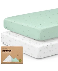 KeaBabies 2pk Aereo Fitted Crib Sheets for Boys, Girls, 52x28 Standard Baby Mattress Sheets, Bamboo Viscose Cotton