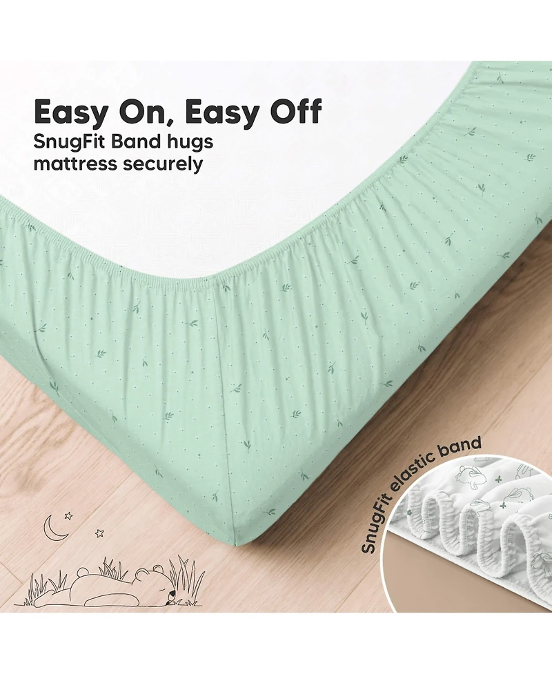 KeaBabies 2pk Aereo Fitted Crib Sheets for Boys, Girls, 52x28 Standard Baby Mattress Sheets, Bamboo Viscose Cotton