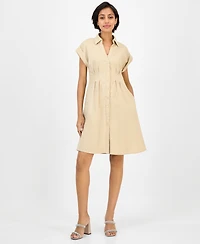 julia jordan Women's Pintuck-Waist Shirtdress
