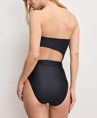Good American Women's Cutout Tied Bandeau One-Piece Swimsuit