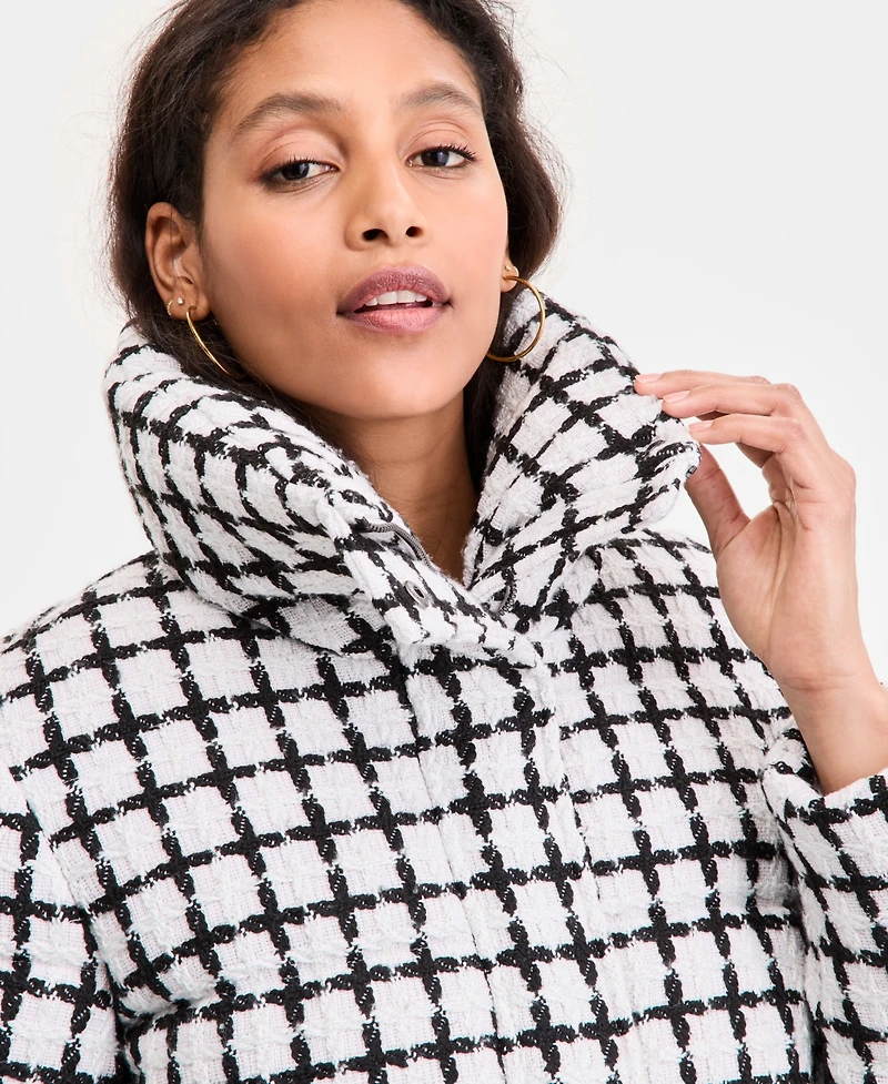 Bcbgmaxazria Women's Short Tweed Puffer Coat, Exclusively at Macy's