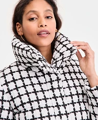 Bcbgmaxazria Women's Short Tweed Puffer Coat, Exclusively at Macy's