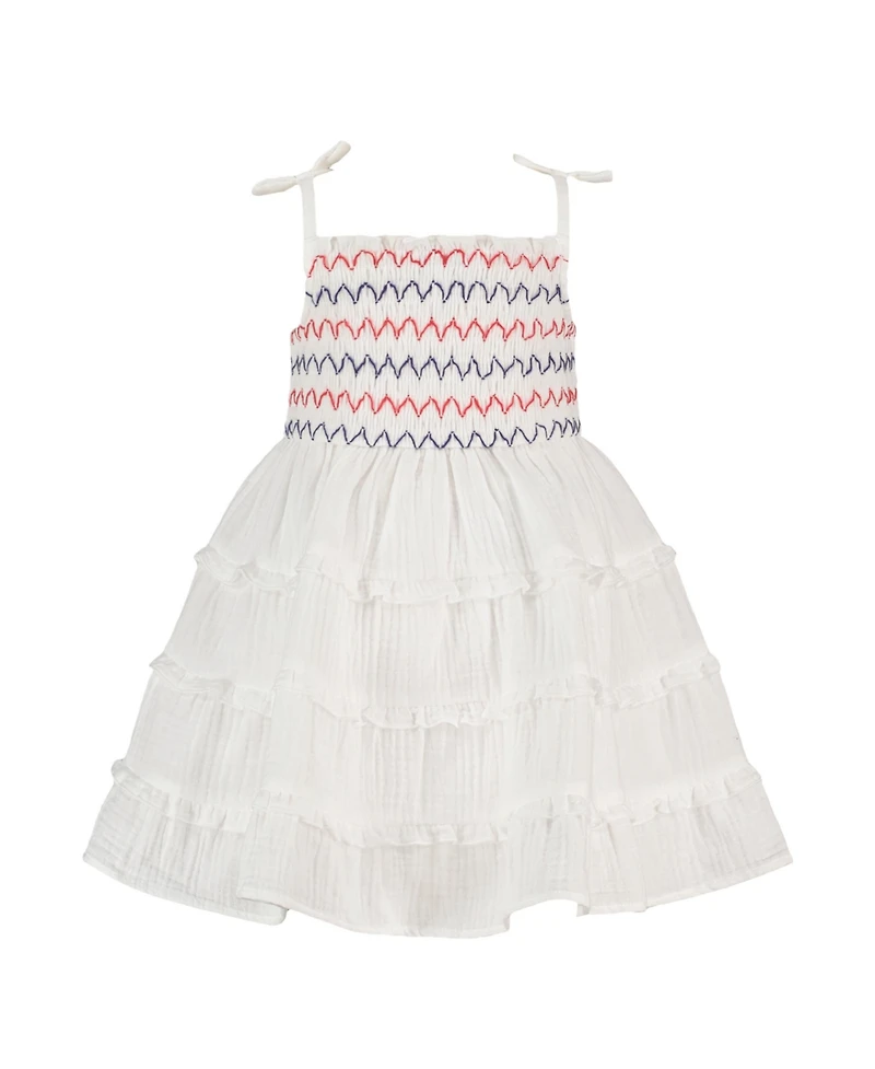 Blueberi Boulevard Baby Girls Smocked Embroidered Sundress