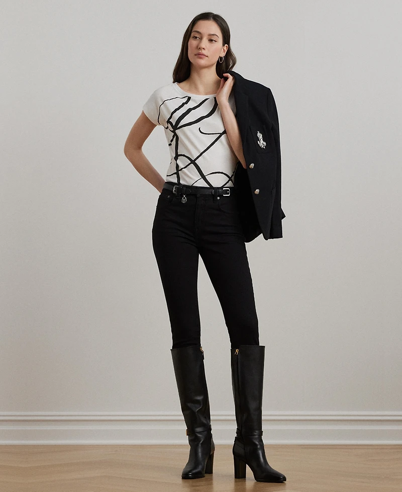 Lauren Ralph Logo-Print Short-Sleeve Top