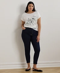 Lauren Ralph Lauren Plus Size Cotton-Blend Jersey Graphic Tee