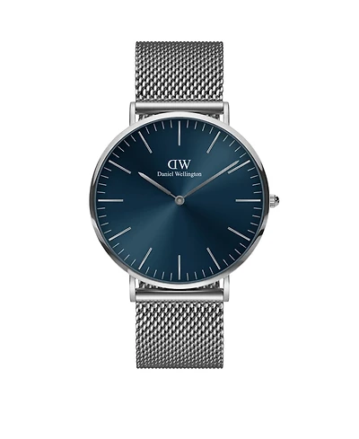 Daniel Wellington Unisex Analog Silver-Tone Stainless Steel Mesh Watch, 40mm