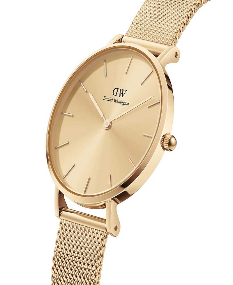 Daniel Wellington Unisex Analog Gold-Tone Stainless Steel Mesh Watch, 32mm