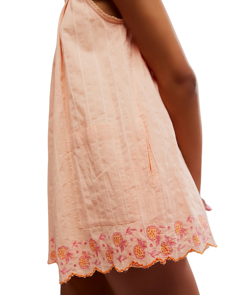 Free People Women's Latecia Embroidered Cotton Mini Dress