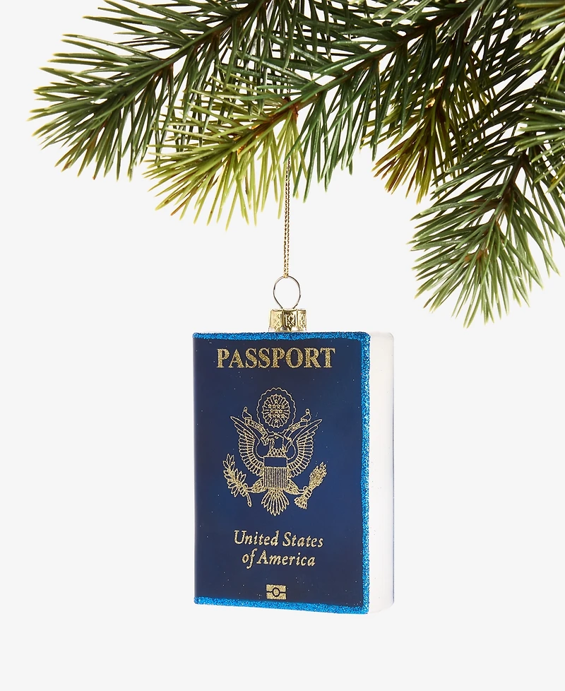 Holiday Lane Around the World Glass Passport Ornament, Macy's Exclusive