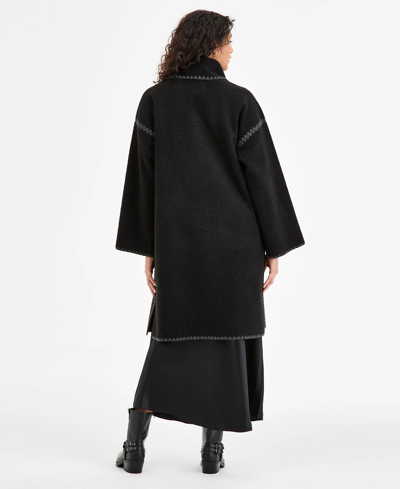 Bcbgmaxazria Petite Button-Front Scarf Coat