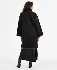 Bcbgmaxazria Petite Button-Front Scarf Coat