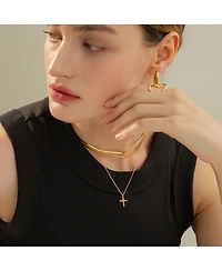 Sterling Silver 18k Gold Plated Cleopatra Flat Chain Necklace