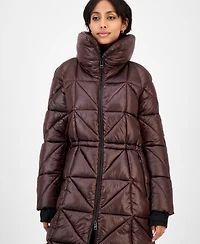 Bcbg Women's Quilted Thumbhole-Cuff Puffer Coat