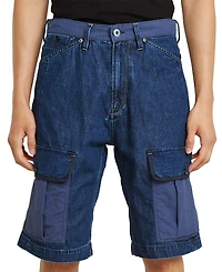 G-Star Raw Men's Bend 3D Relaxed Fit 12.6" Denim Cargo Shorts