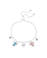 Disney Cubic Zirconia Lilo and Stitch Love Angel Bolo Bracelet
