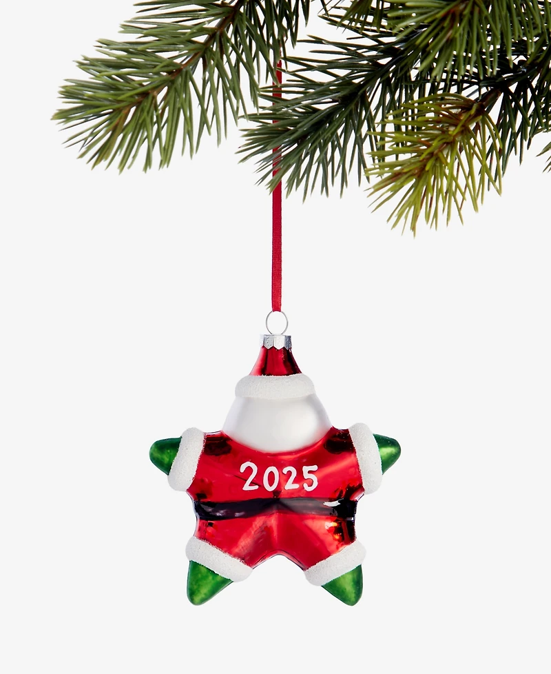 Holiday Lane Christmas Cheer Santa Star Ornament, Macy's Exclusive