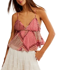 Free People Women's Alix Printed V-Neck Sleeveless Top