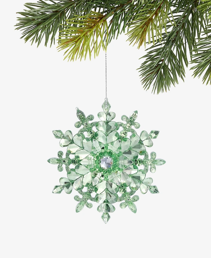Holiday Lane Enchanted Emerald Green Snowflake Ornament, Macy's Exclusive