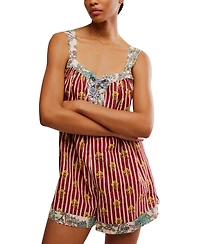Free People Women's Port Au Prince Printed Cotton Sleeveless Romper