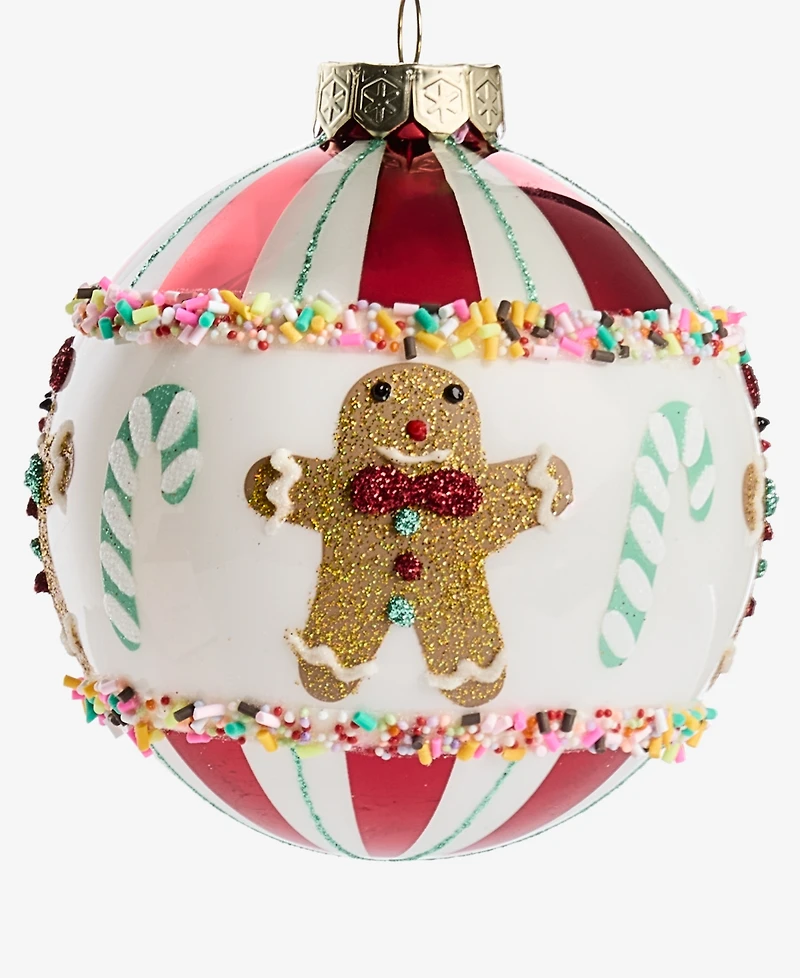 Holiday Lane Gingerbread Village Glass Ball Ornament, Macy's Exclusive