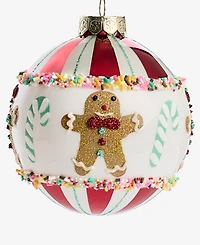 Holiday Lane Gingerbread Village Glass Ball Ornament, Macy's Exclusive