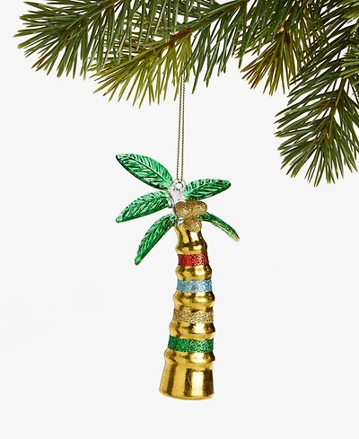 Holiday Lane Hawaii Glass Glittered Palm Tree Ornament, Macy's Exclusive