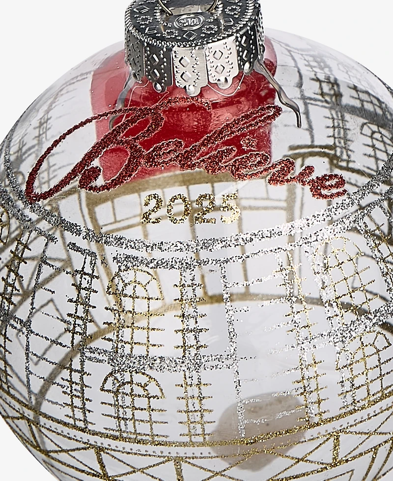 Holiday Lane Macy's Glass Glittered Ball Ornament, Macy's Exclusive