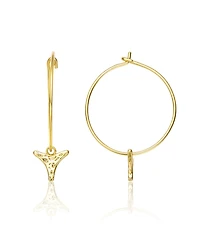 14K Gold Plated Cubic Zirconia Hoop Earrings