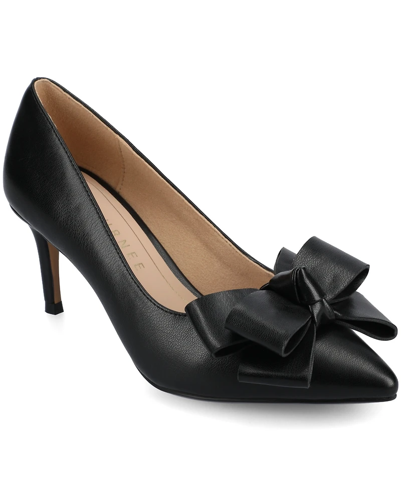 Journee Collection Women's Crystol Velvet Pumps