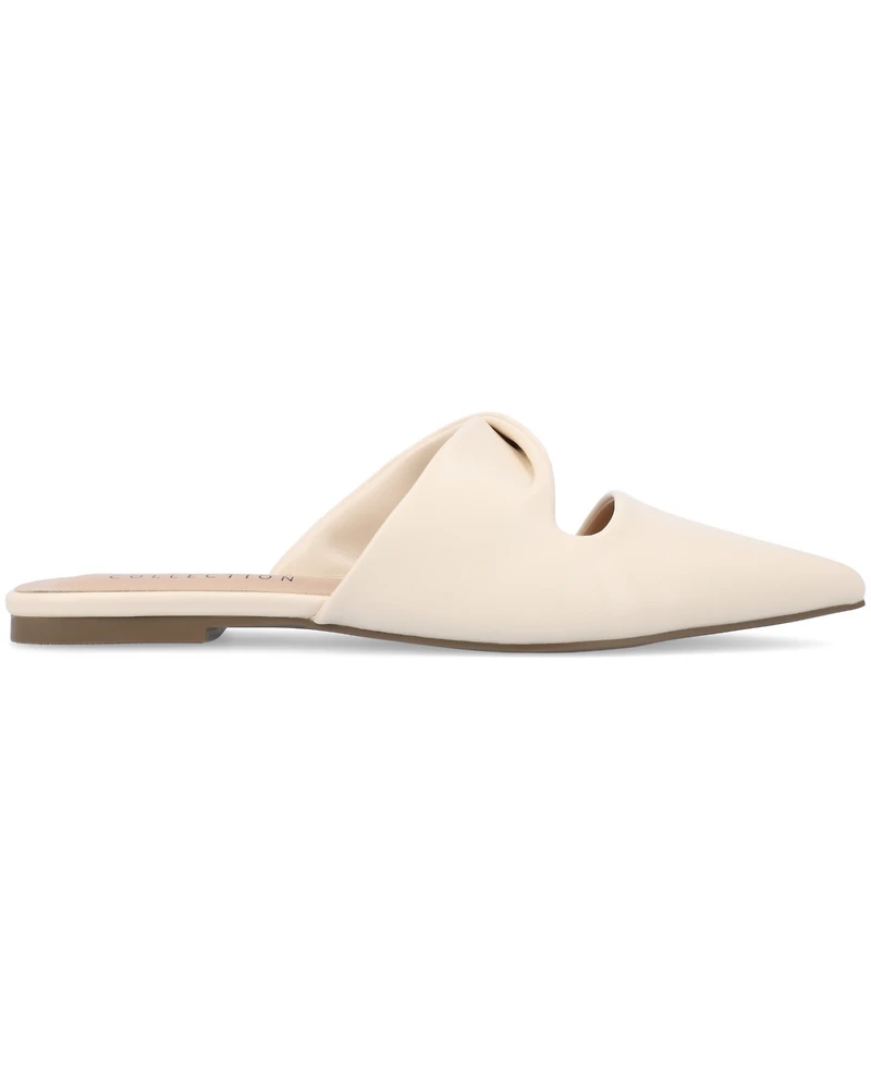Journee Collection Women's Enniss Twist Cutout Pointed Toe Mules