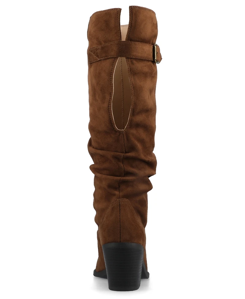 Journee Collection Women's Kaleah Pointed Toe Comfort Slouchy Boots