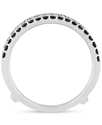 Black & White Diamond Guard Ring (1 ct. t.w.) in 14k White Gold