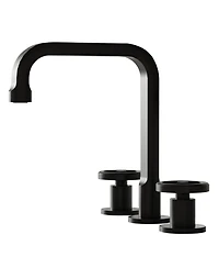 Industry Style 8 in. Widespread Double Handle High-Arc Bathroom Faucet Water-Saving With Drain Kit in Matte Black