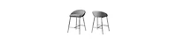 Stylish Set of Two Metal Bar Chairs with Low Back Support