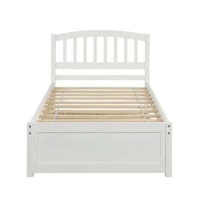 Space-Saving Bed with Trundle for Guest Room or Kids Room