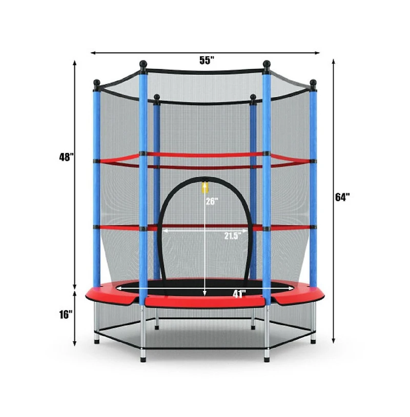 Trampoline for Kids with Safety Enclosure and Padding – Outdoor Jumping Fun Combo