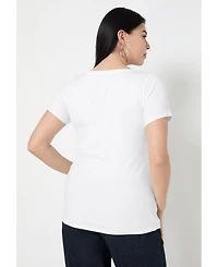 June + Vie Women's Ribbed Scoopneck Top