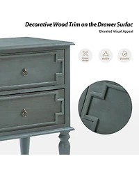 Kim 28"Tall 2-Drawer Nightstand