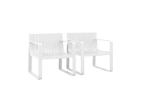 Patio Chairs Set of 2 with Curved Backrests and Seats