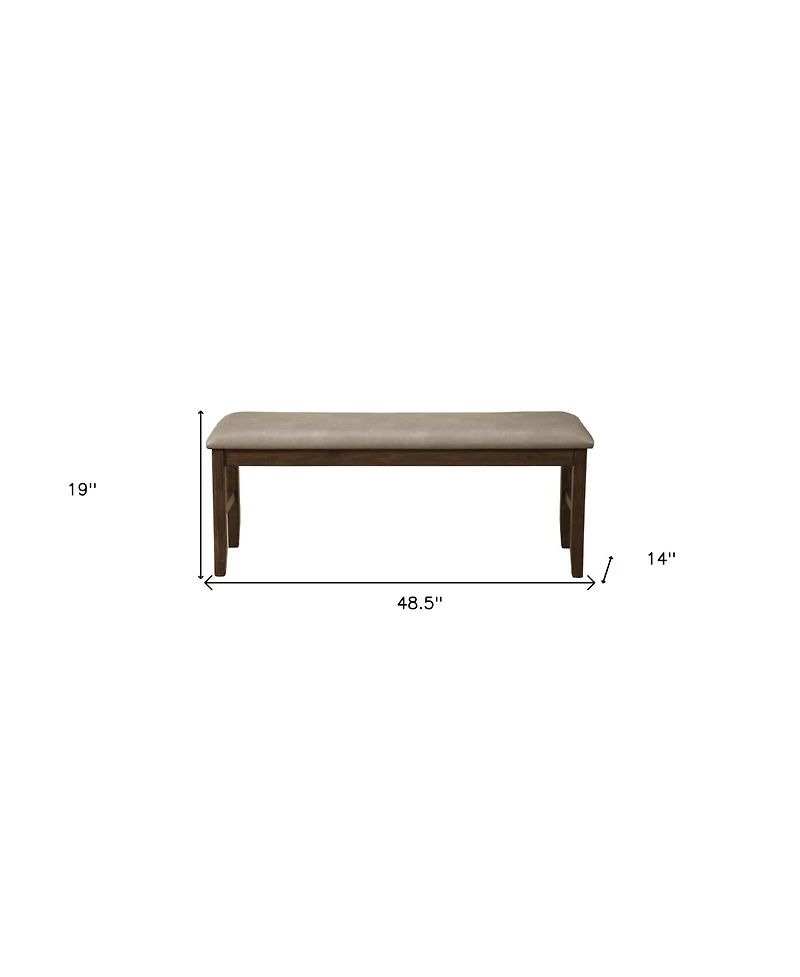 Faux Leather Distressed Upholstery Dining Bench