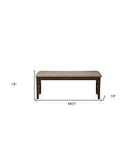 Faux Leather Distressed Upholstery Dining Bench