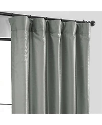 Half Price Drapes Silver Vintage Textured Faux Dupioni Silk Curtain