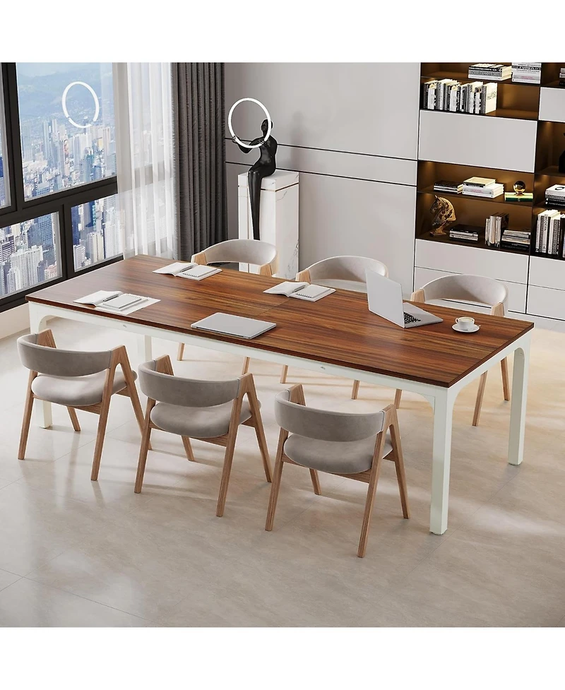 Tribesigns 6.5 Ft Conference Table, Meeting Table, 78.74" W x 27.56" D Large Office Conference Table, Modern Seminar Table for Conference Room, Boardr