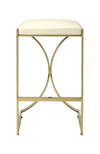 Faux Leather and Iron Backless Counter Height Bar Chair for Kitchen or Bar