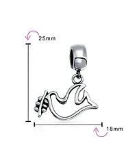 Bling Jewelry Set of 2 Inspirational World Peace Sign & Dove Dangle Charm Bead Sterling Silver